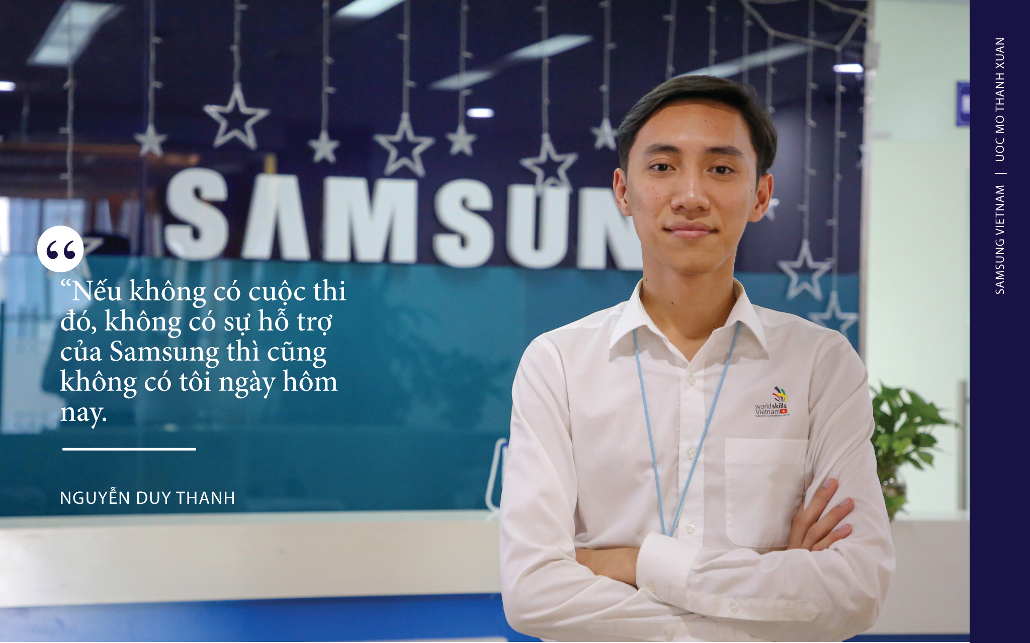 Nguyễn Duy Thanh hiện đang là kỹ sư làm việc tại Trung tâm Nghiên cứu Phát triển điện thoại di động của Samsung. (Ảnh Minh Sơn)