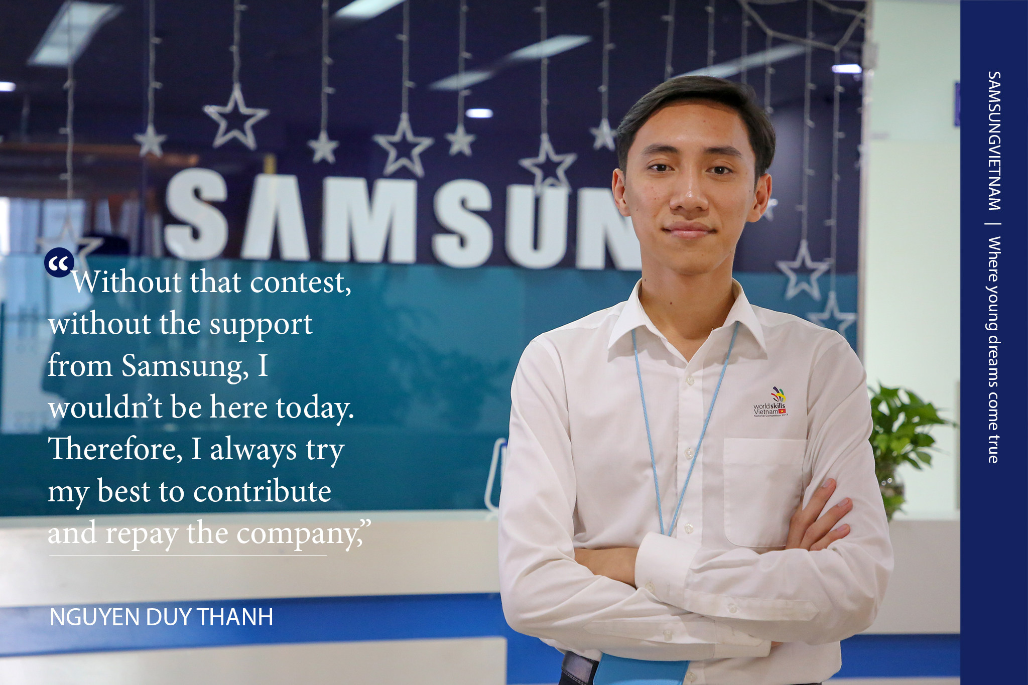Nguyễn Duy Thanh hiện đang là kỹ sư làm việc tại Trung tâm Nghiên cứu Phát triển điện thoại di động của Samsung. (Ảnh Minh Sơn)